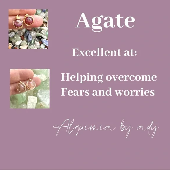 Crazy lace Agate/Laguna Agate gold drops studs bohemian earrings/happiness - Picture 3 of 5